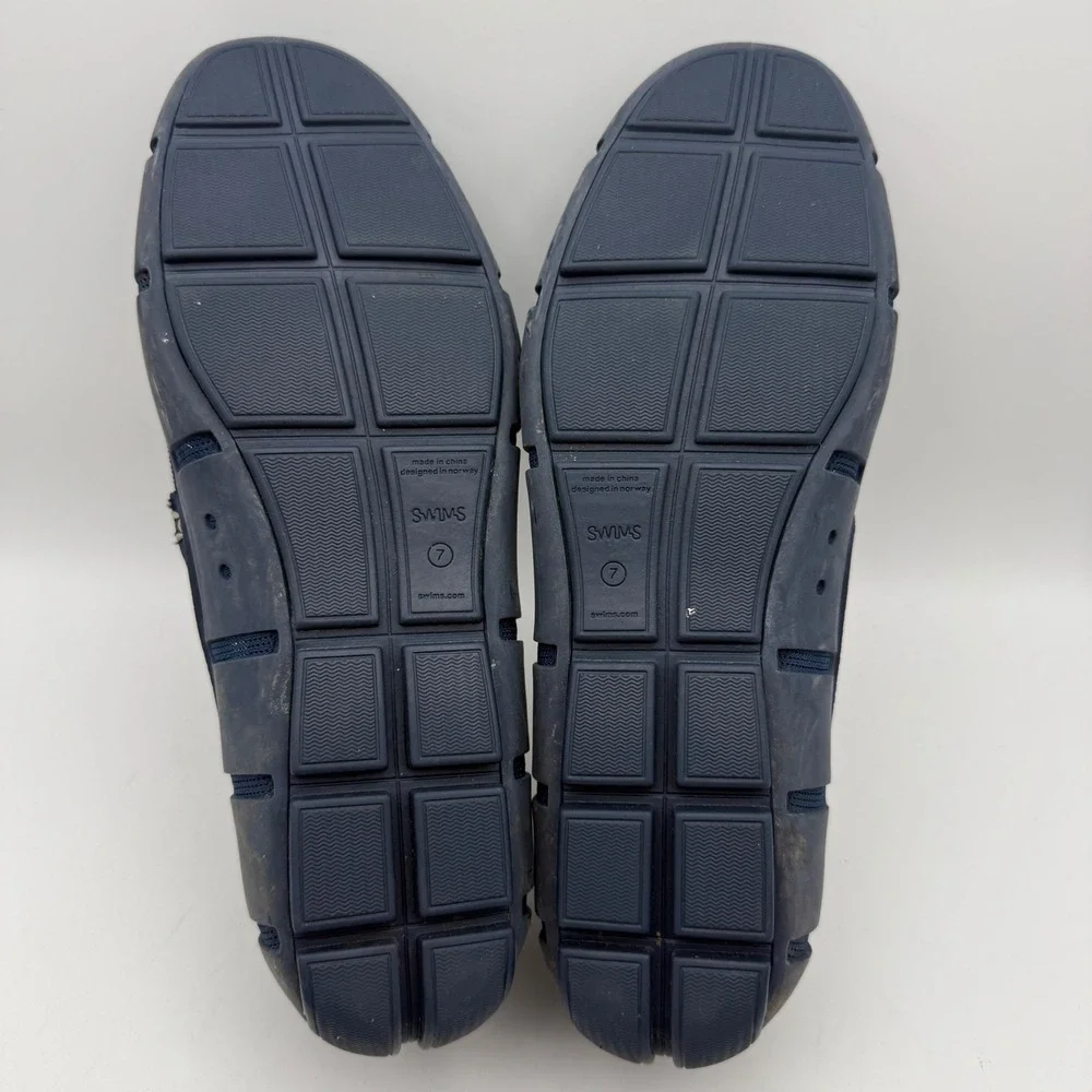 Swims Penny Loafer Driver Mens 7 Navy Blue Mesh Water Resistant Boat Shoes